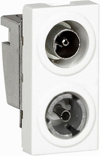 Розетка TV+SAT Оконечная Legrand Mosaic для кабель-канала Metra 1-м. 1 мод. белый картинка